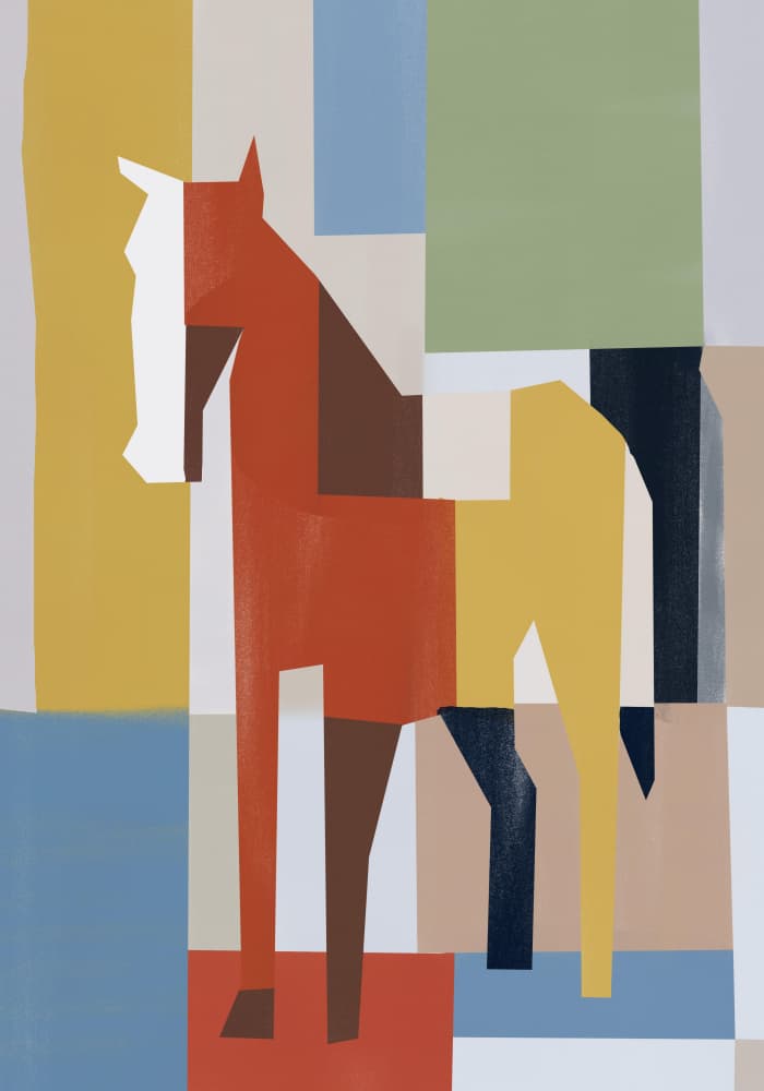 Abstract Geometric Horse by Little Dean — canvas wall art
