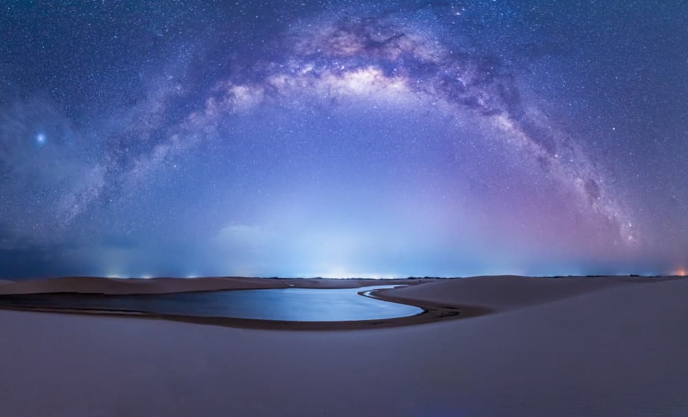Starry Desert Lake by YY DB — canvas wall art