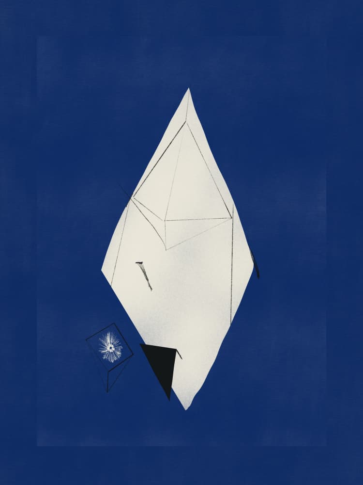 Abstract Blue Geometry by Little Dean — canvas wall art