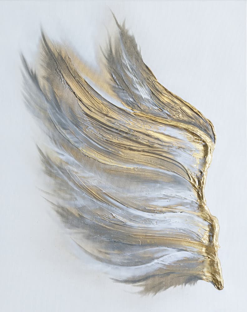 Elegant Gold Wing by Anete Purina-Purite — canvas wall art