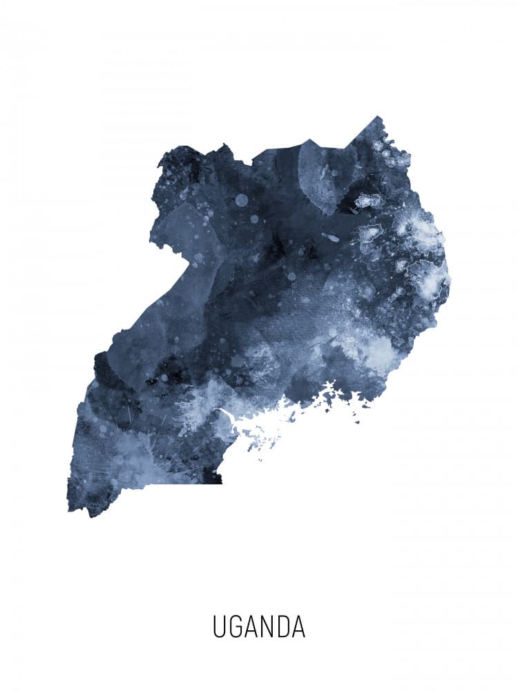 Abstract Uganda Map by Michael Tompsett — canvas wall art