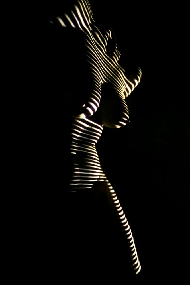 Luminous Striped Silhouette by Дмитрий Дзюбин — canvas wall art
