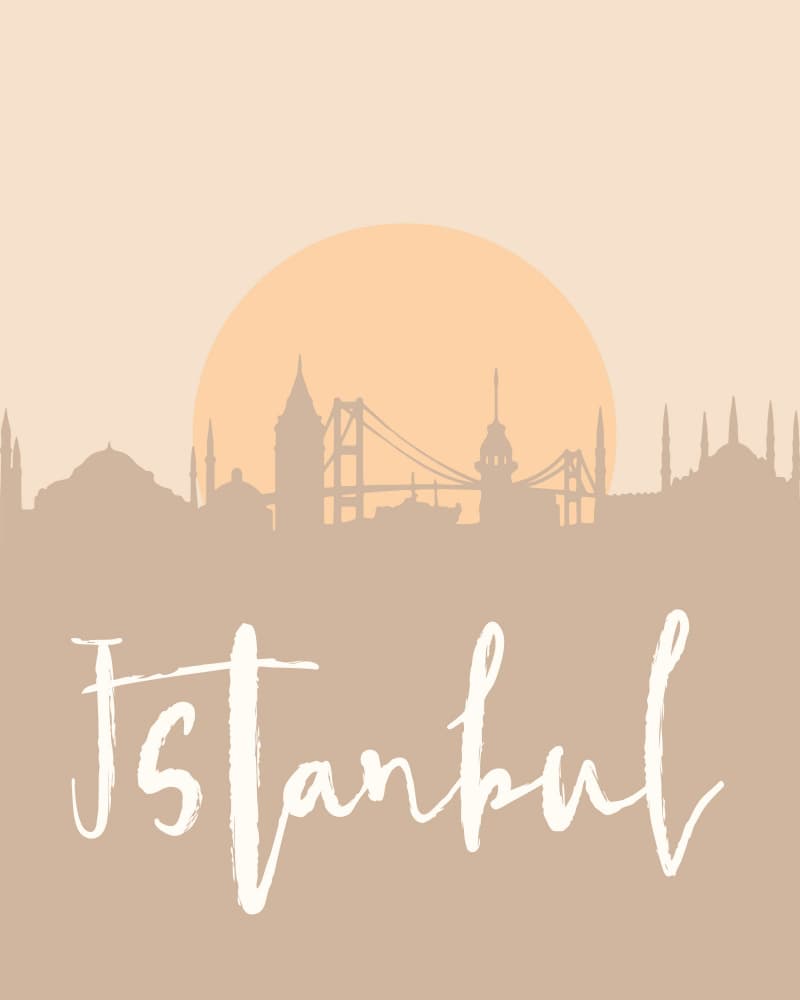 Warm Istanbul Skyline by Emiliano Deificus — canvas wall art