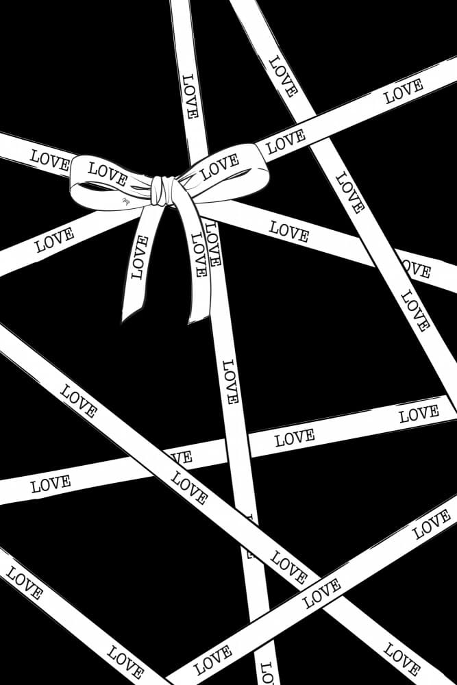 Tangled Love Ribbons by Martina — canvas wall art