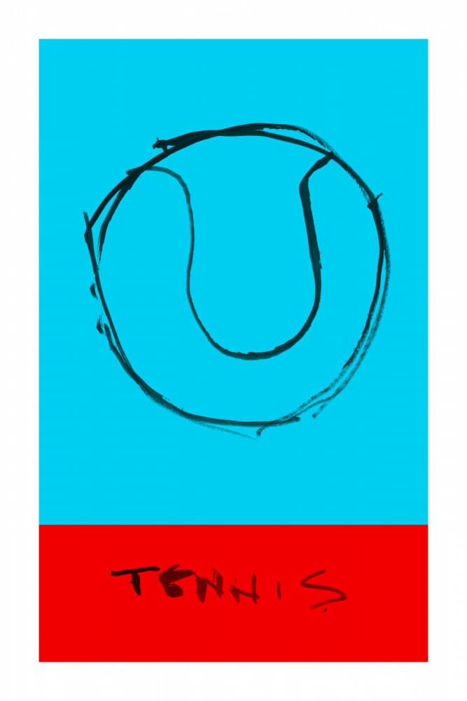 Graphic Tennis Ball Sketch by cartissi — canvas wall art
