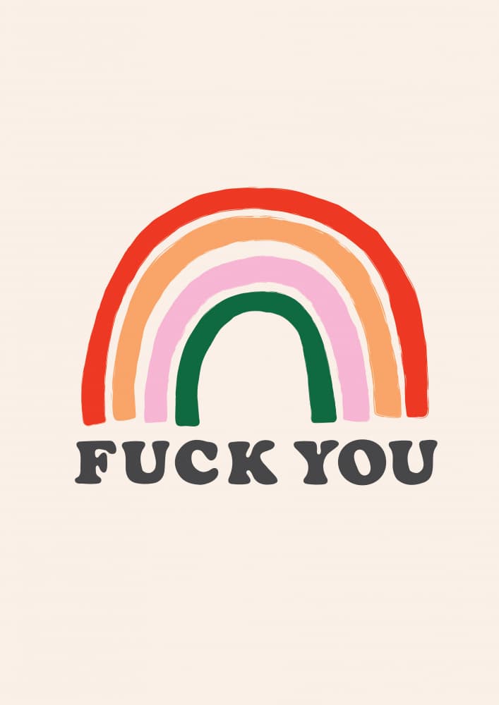 Fuck You Rainbow by Aislinn Simmonds — canvas wall art