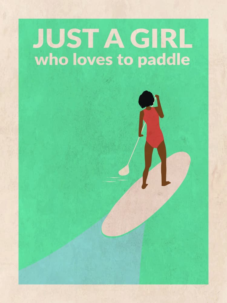Paddling Girl Summer by WallChart Art Studio — canvas wall art