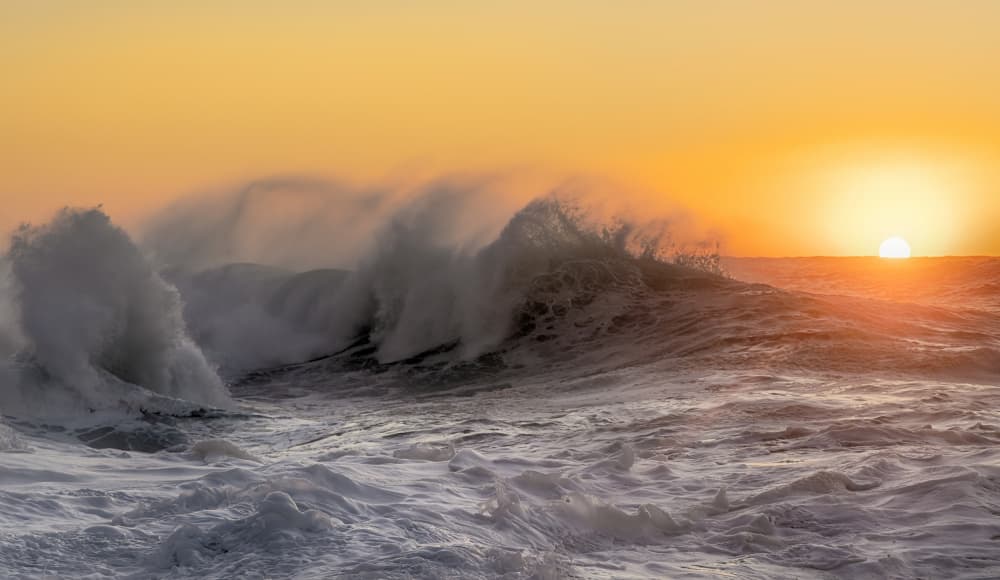 Crashing Sunset Waves by Paolo Bolla — canvas wall art
