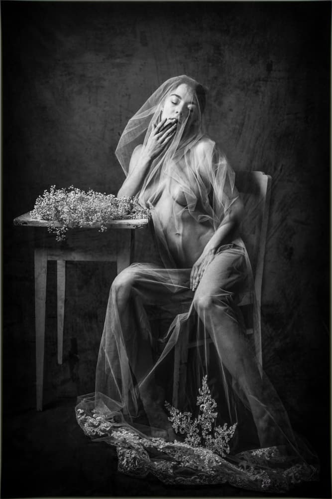 Sensual Veiled Woman by Ruth Franke — canvas wall art