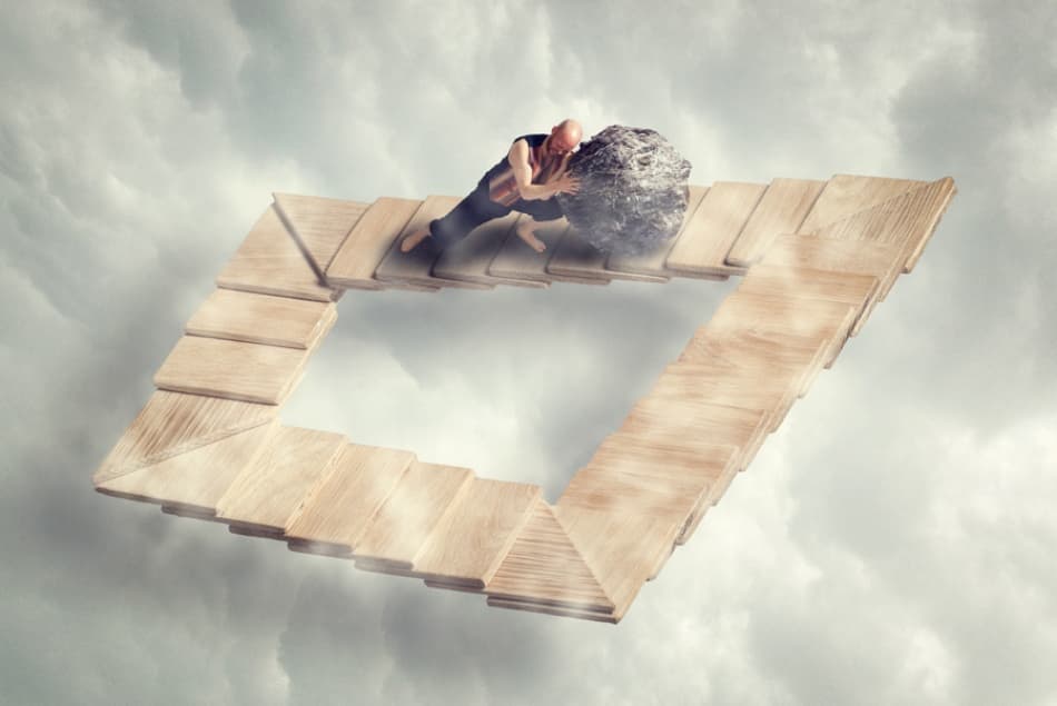Impossible Uphill Struggle by Bo Brinch — canvas wall art