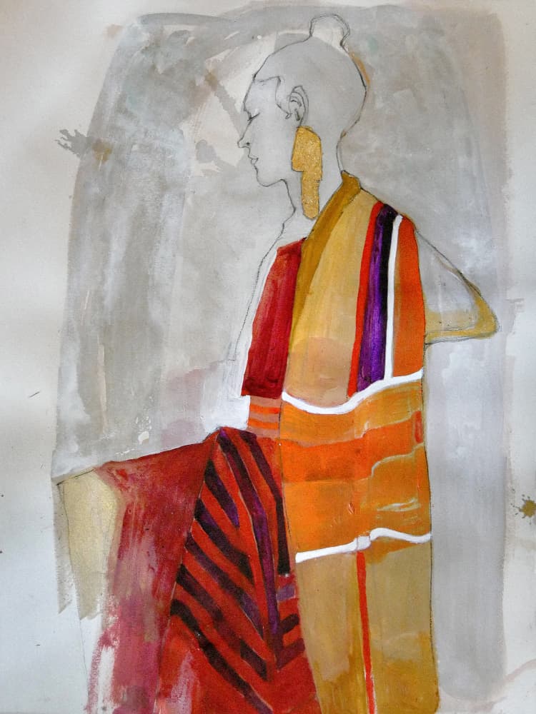 Elegant Profile in Stripes