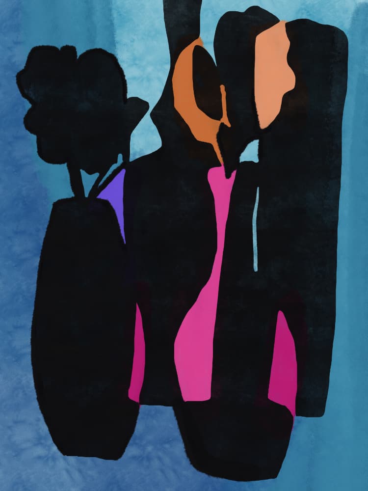 Colorful Abstract Silhouettes by Little Dean — canvas wall art