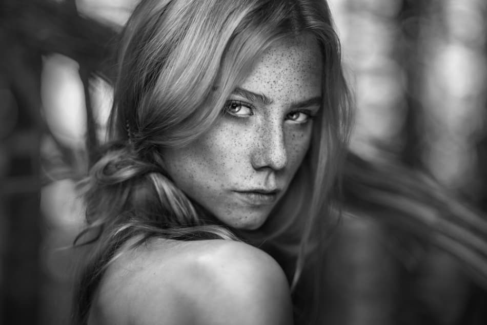 Intense Freckled Gaze by Mitja Kobal — canvas wall art