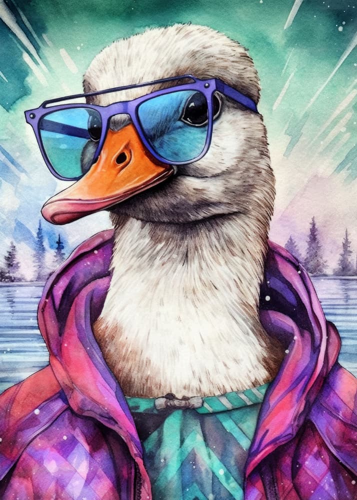 Cool Duck Winter Chill by Justyna Jaszke — canvas wall art