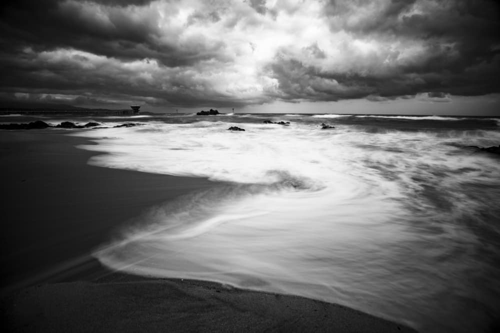 Stormy Beach Serenity by MIN CHEOL KIM — canvas wall art