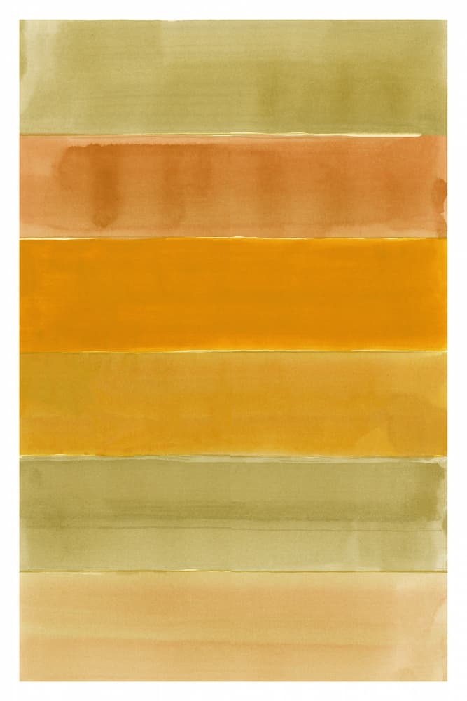 Golden Orange Green Stripes by cartissi — canvas wall art