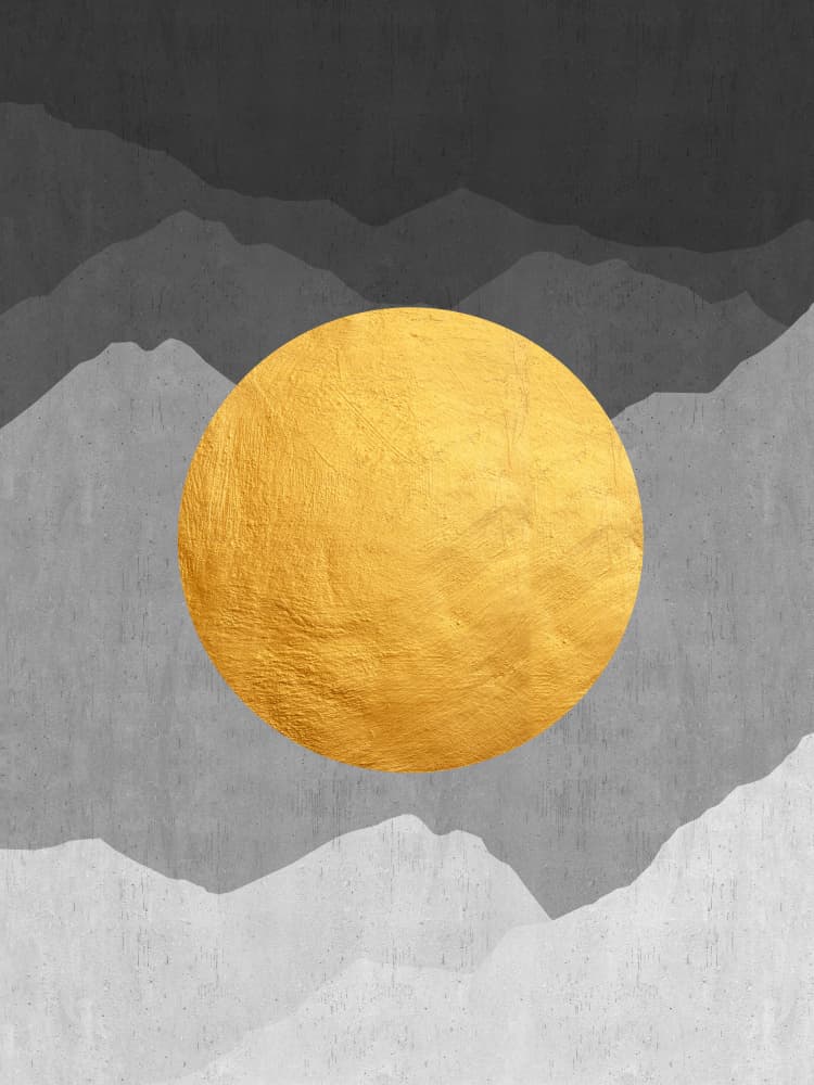Golden Sun Mountains by Vitor Costa — canvas wall art