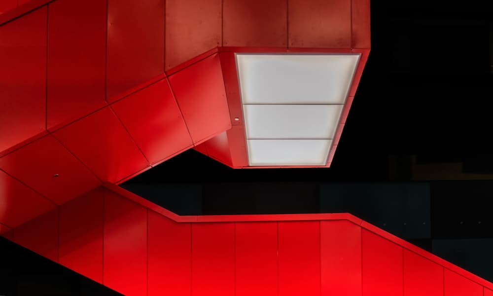 Abstract Red Geometry by MIN LI — canvas wall art