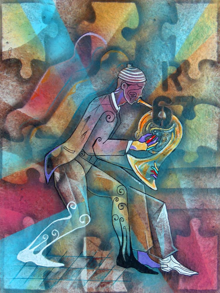 Vibrant Jazz Musician by Ricardo Maya — canvas wall art