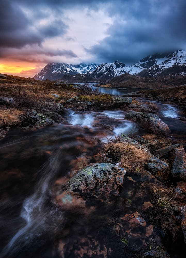 Dramatic Mountain Stream by Daniel Gastager — canvas wall art