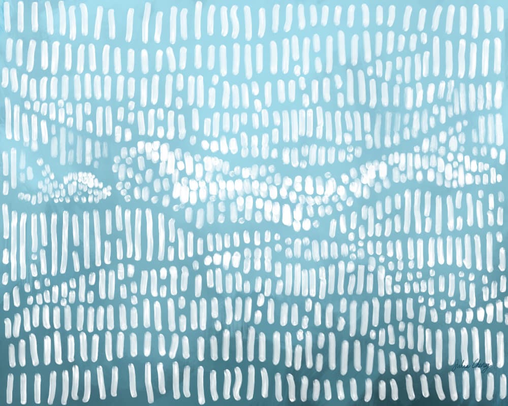 Blue Wavy Abstract by Julia Cheney — canvas wall art