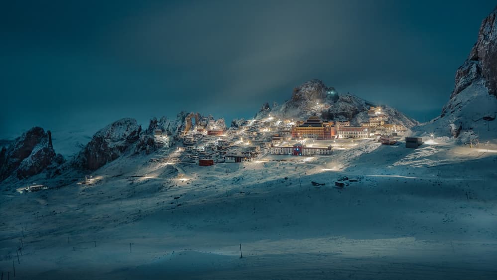 Himalayan Winter Glow by qiye — canvas wall art