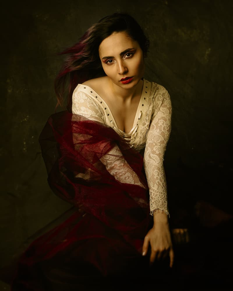 Mysterious Woman Portrait by Mehdi Mokhtari — canvas wall art