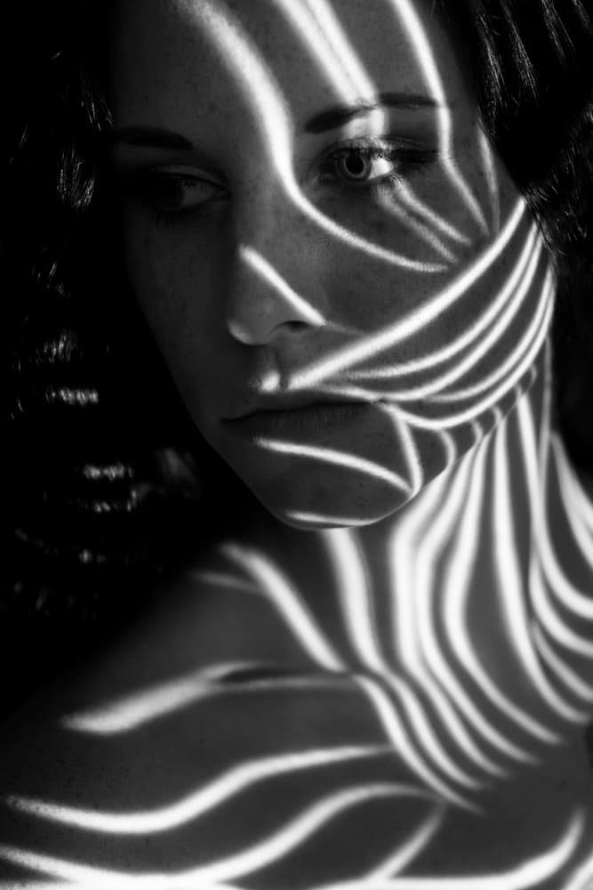 Striped Light Portrait by Jan Blasko — canvas wall art