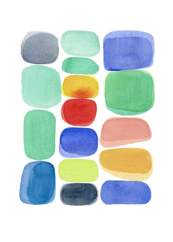 Colorful Abstract Shapes by Louise van Terheijden — canvas wall art