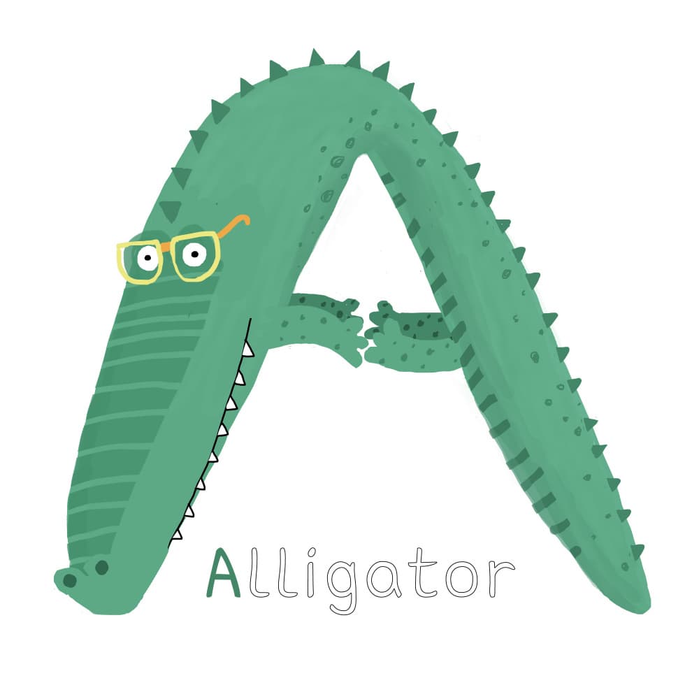 A Is For Alligator by Carla Daly — canvas wall art