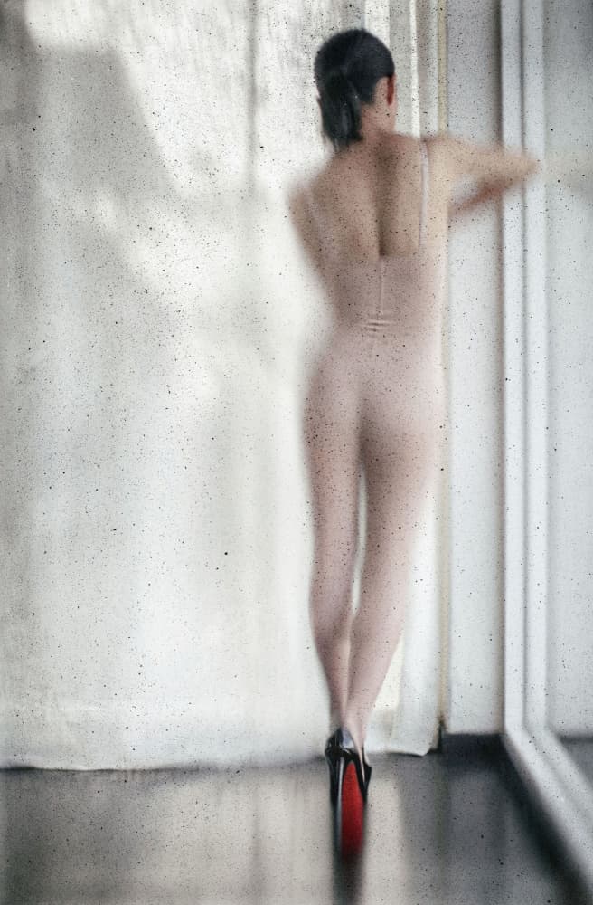 Woman Red Soles Window by Erik Schottstaedt — canvas wall art