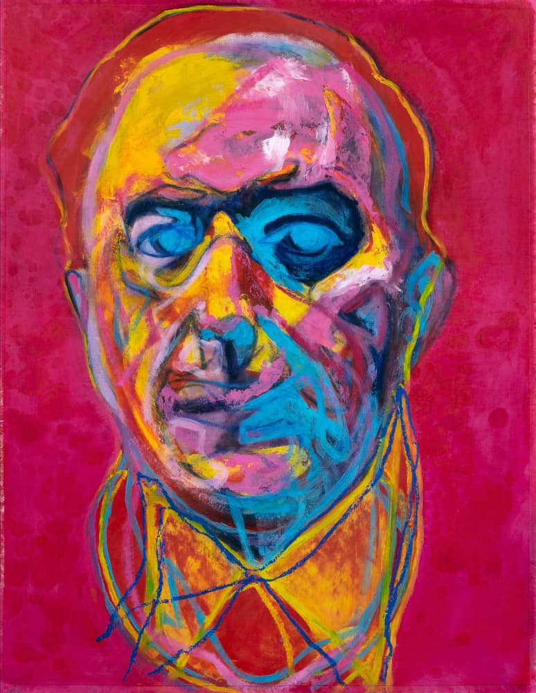 Vibrant Abstract Male Portrait by Joshua Hoskins — canvas wall art