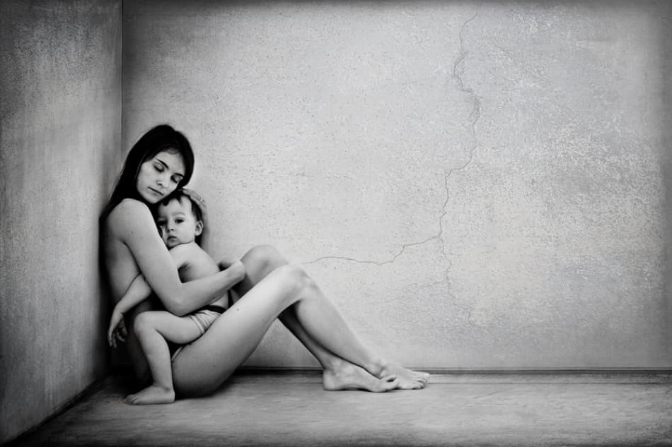 Mother and Child Embrace by Tatyana Tomsickova — canvas wall art