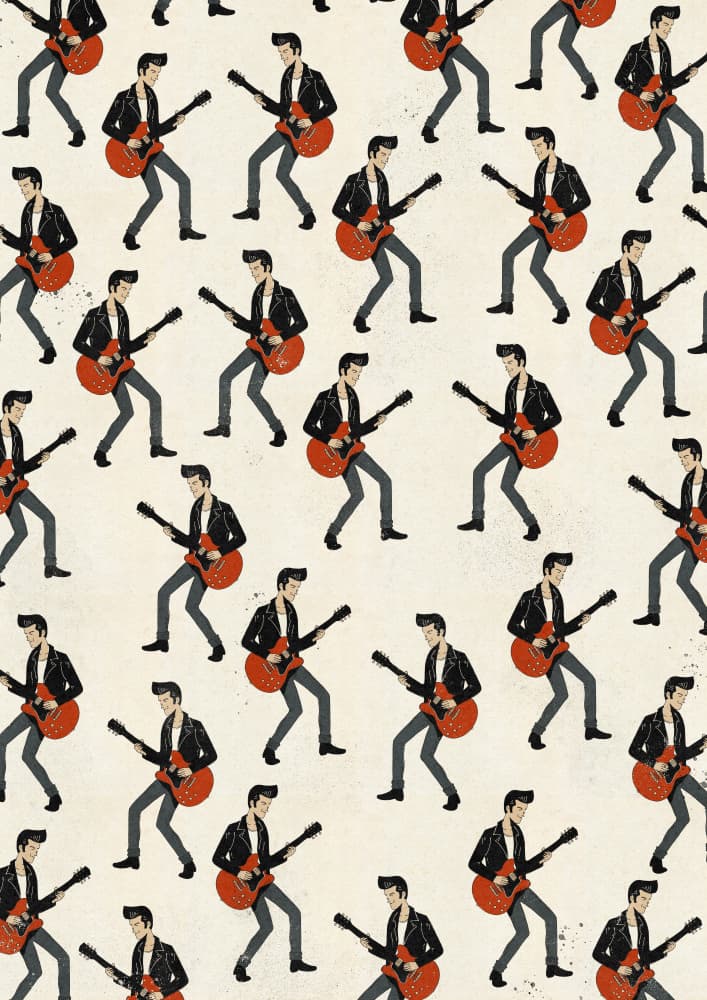 Rockabilly Guitar Pattern by Nicholas — canvas wall art