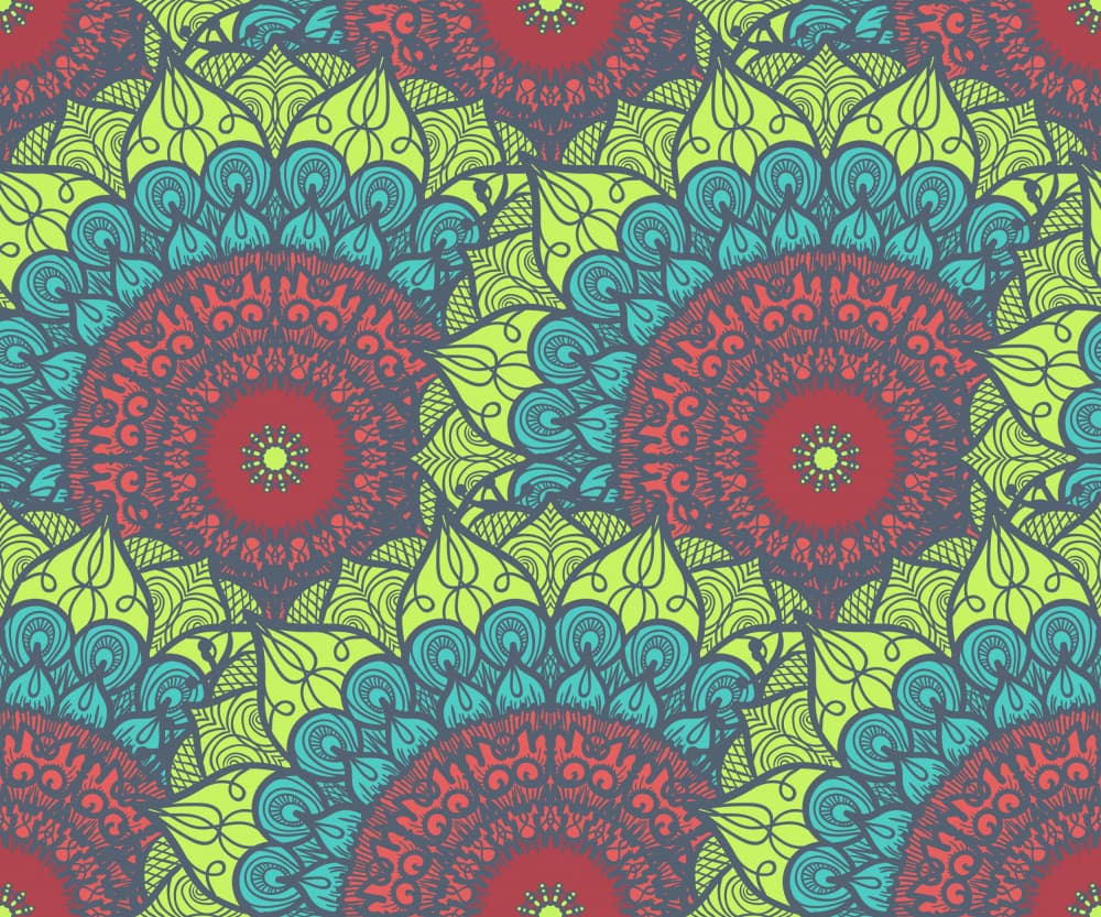 Bohemian Mandala Floral Pattern by Marika Barsrsind — canvas wall art