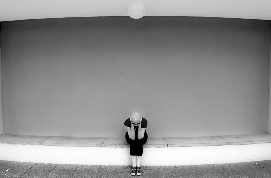 Pensive Woman Alone by Wayne Pearson — canvas wall art