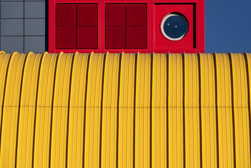 Vibrant Building Geometry by Georges Forster — canvas wall art