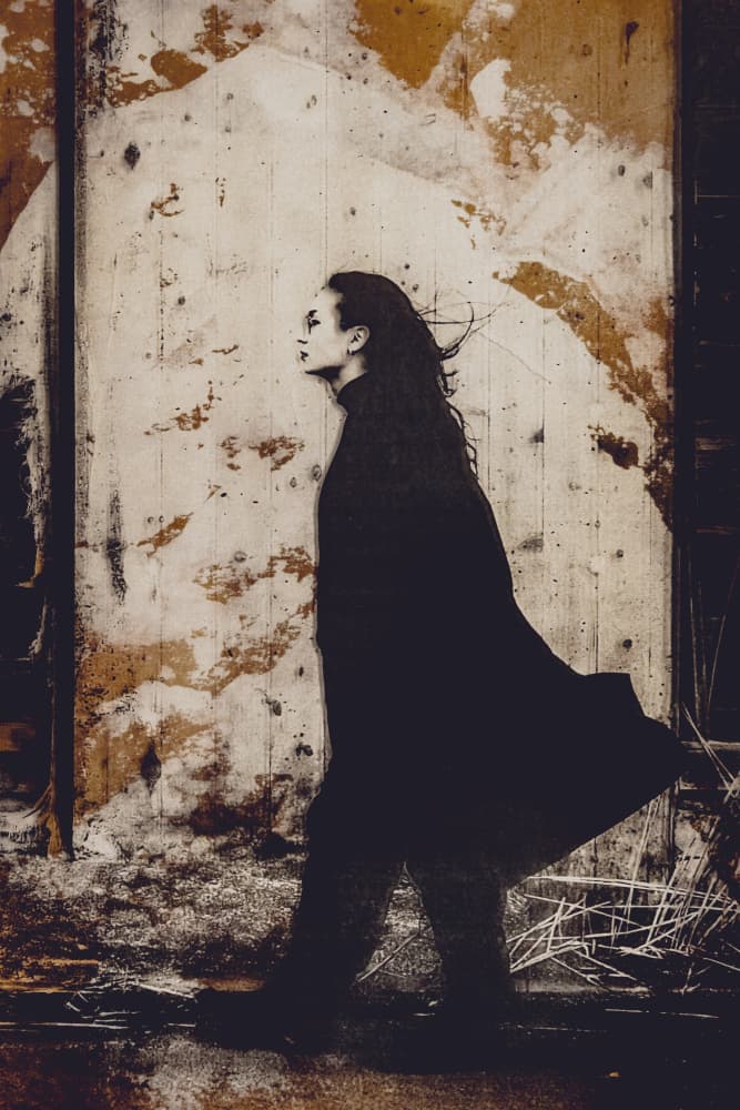 Mysterious Woman Walking by Kurosaki Sangan — canvas wall art