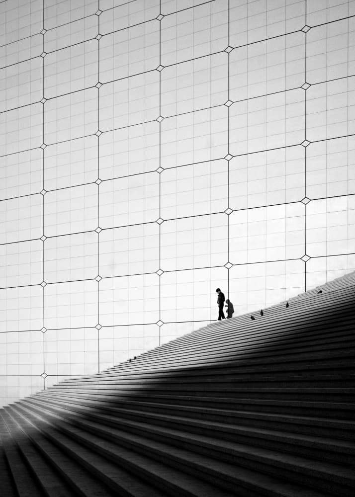 Modern Staircase Ascent by Selaru Ovidiu — canvas wall art