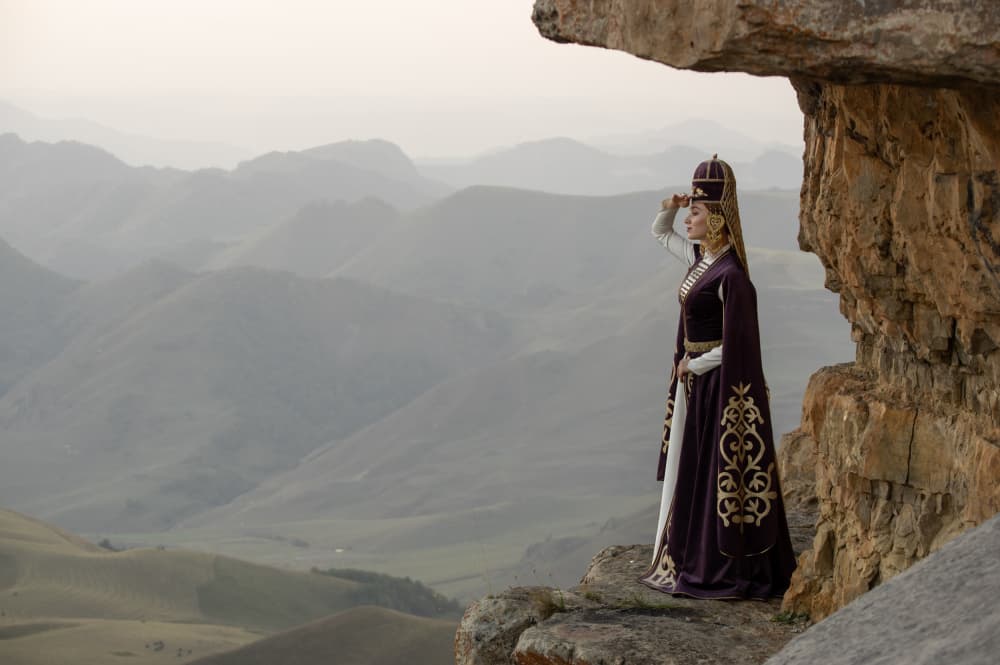 Regal Mountain Woman by Arsen Alaberdov — canvas wall art