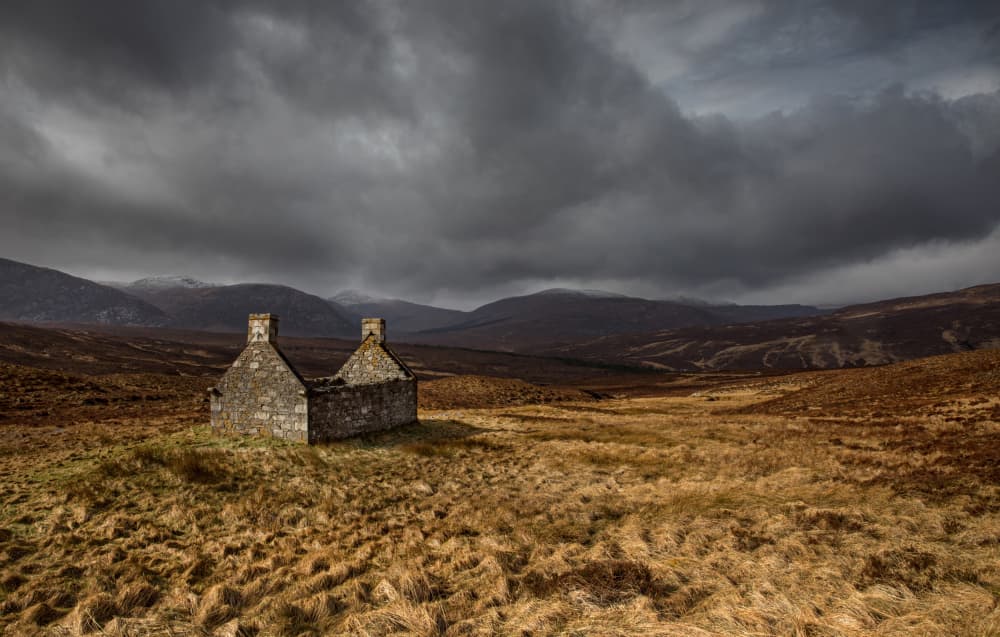Solitary Stone Cottage by Anne Berger — canvas wall art