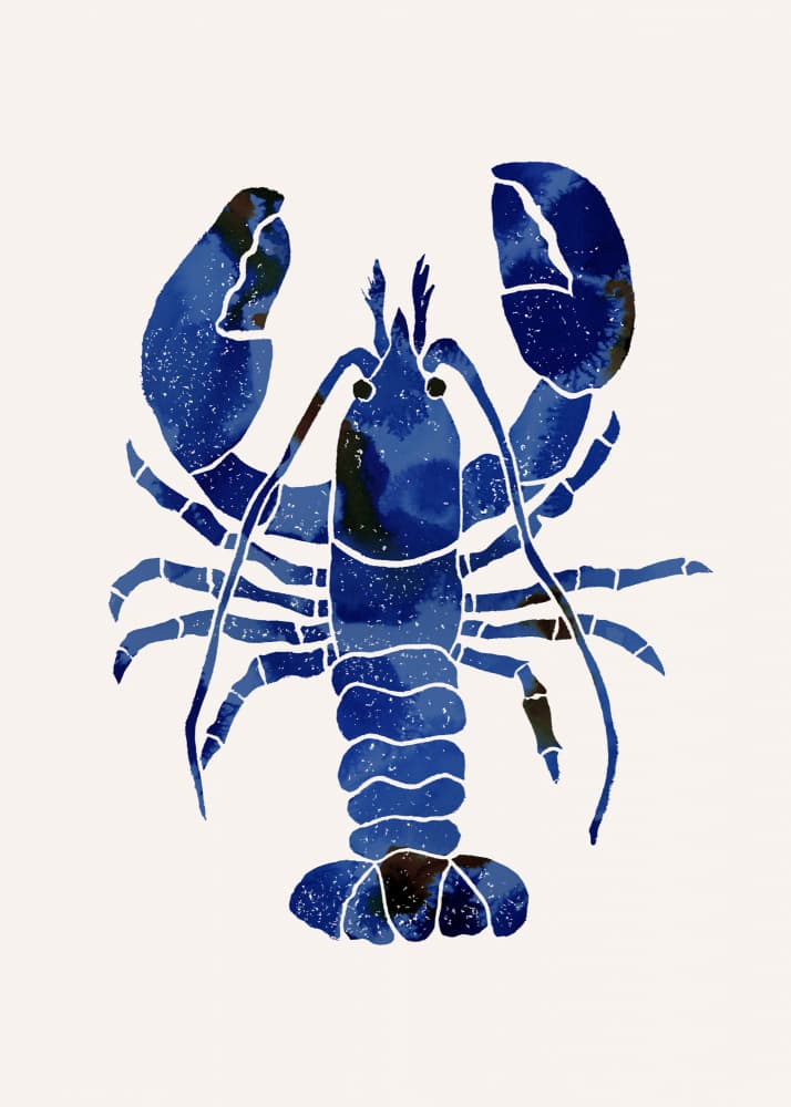 Watercolor Blue Lobster by Melissa McKeagney — canvas wall art