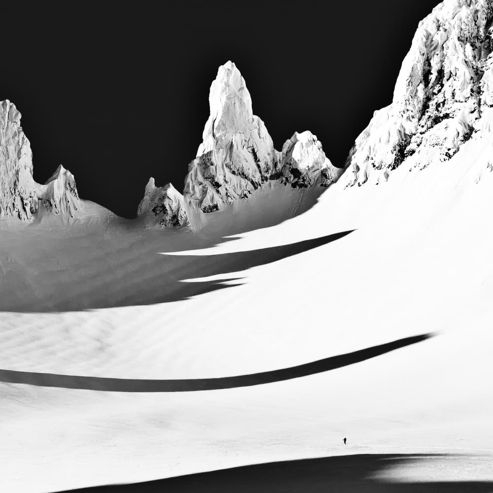 Snowy Mountain Solitude by Åsmund Keilen — canvas wall art