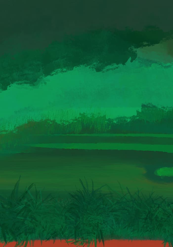 Moody Green Landscape by Cesare Bellassai Art — canvas wall art
