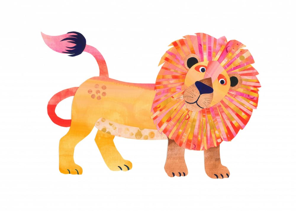 Happy Cartoon Lion by Isabelle Brent — canvas wall art
