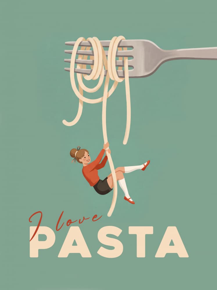 Spaghetti Swing Girl by Andreas Magnusson — canvas wall art