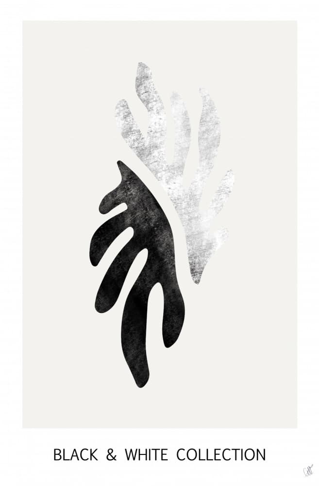 Black And Silver Foliage by Anne-Marie Volfova — canvas wall art