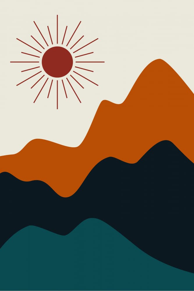Abstract Mountain Sun by jay stanley — canvas wall art