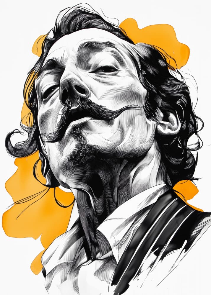 Bold Mustache Man by Justyna Jaszke — canvas wall art