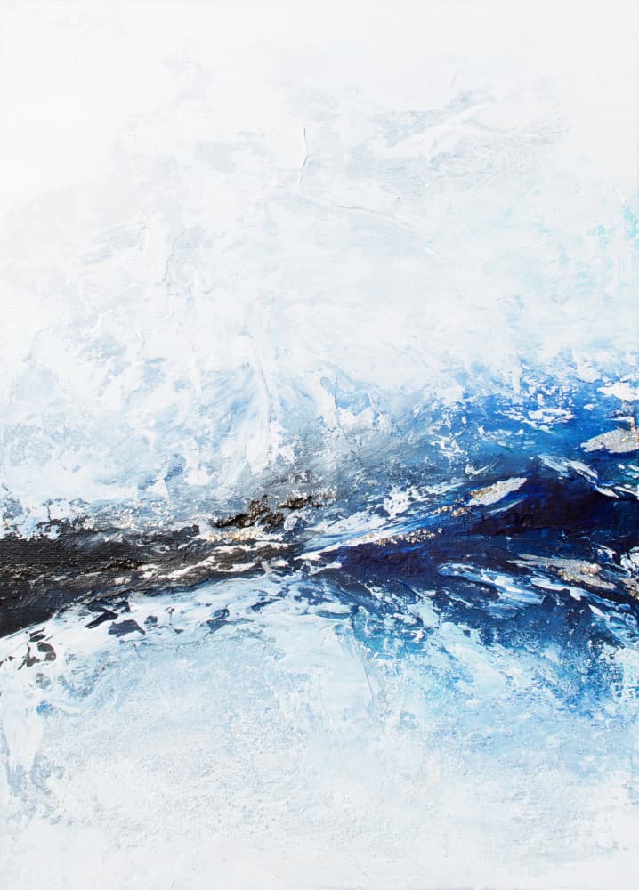 Icy Blue Abstract by Alyson Storms — canvas wall art